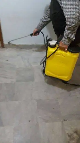 رش مبيد أسفل الحائط